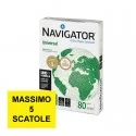 Carta da fotocopie A4 80gr 500Fg Bianca Navigator Universal (drop max 25 risme) (Conf.5)
