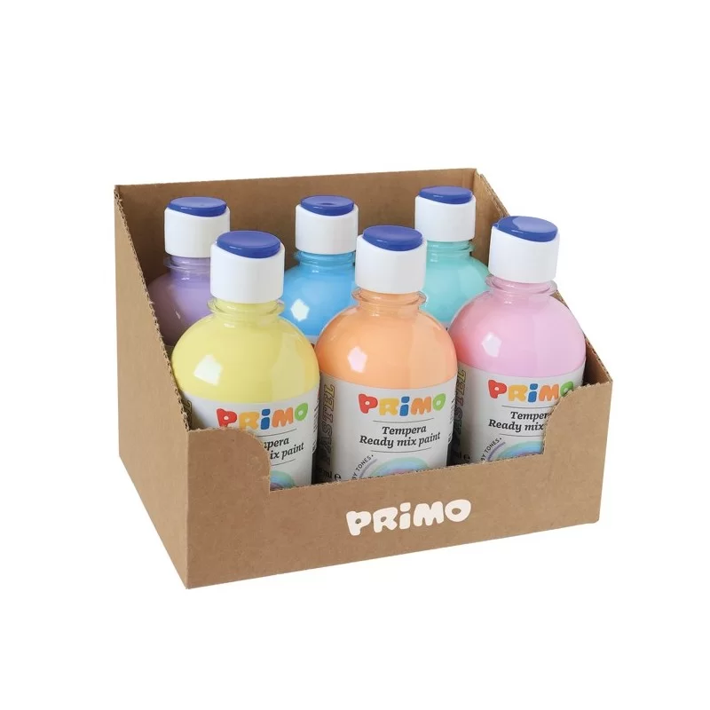 Box 6 tempera colori pastello 300ml colori assortiti PRIMO