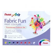 Set 8 colori fluo per tessuto Fabric Fun Pentel