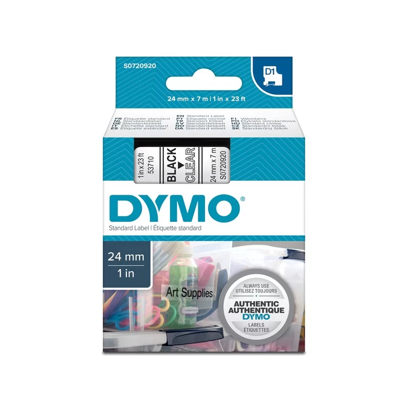 NASTRO DYMO TIPO D1 (24MMX7MT) NERO/TRASPARENTE 537100