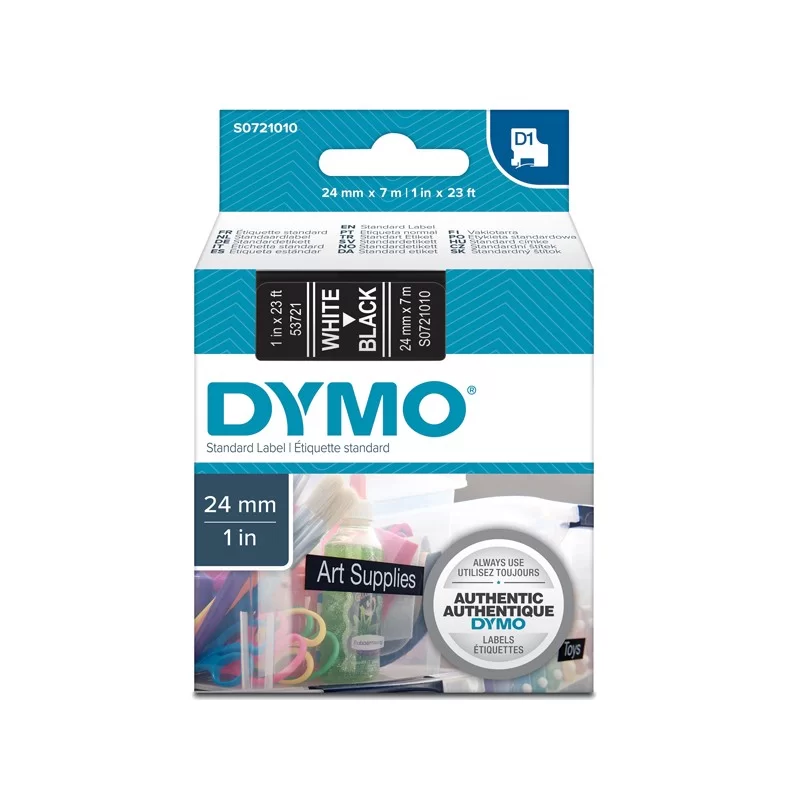 NASTRO DYMO TIPO D1 (24MMX7MT) BIANCO/NERO 537210