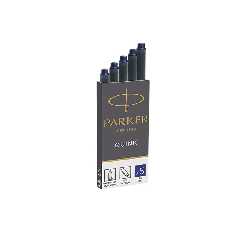 SCATOLA 5 CARTUCCE PARKER QUINK BLU PERMANENTE