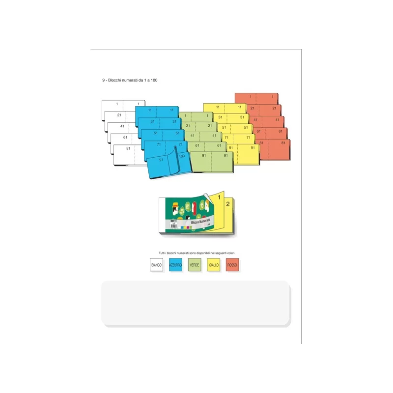 BLOCCO NUMERATO 1-100 2 SEZ. 6X13 E5406NEW (Conf.50)