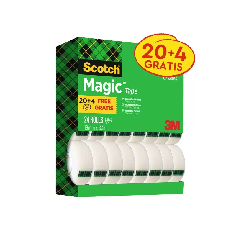 Promo pack 20+4 nastro adesivo Scotch® Magic™ 810 19mmx33mt