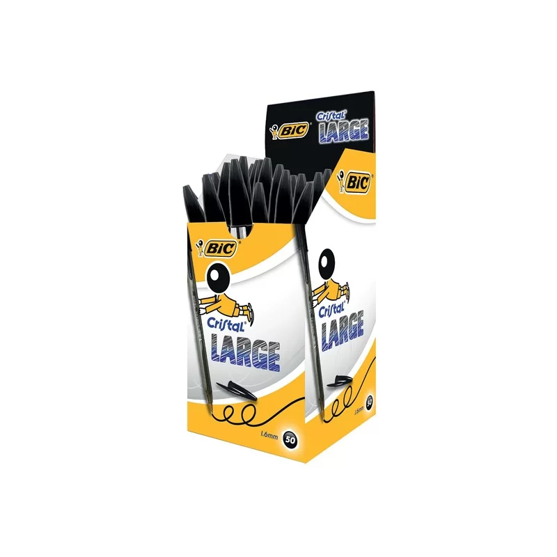 Scatola 50 penna sfera CRISTAL® large 1,6mm nero BIC®