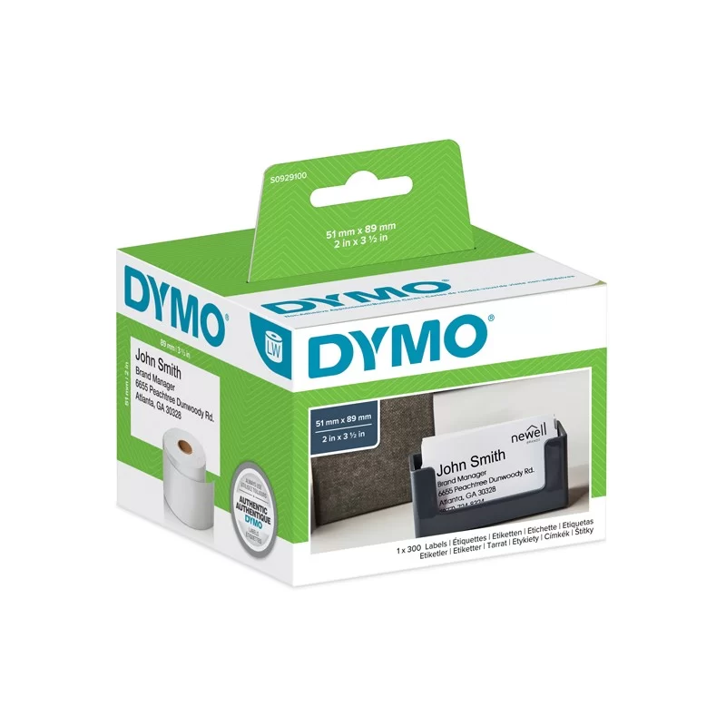 ROTOLO 300 ETICHETTE NON ADESIVE PER BADGE 51x89MM X DYMO LW