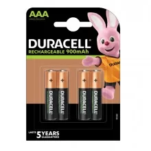 Blister 4 pile ricaricabili B4 - MiniStilo 900mAh Duracell Duralock precaricata