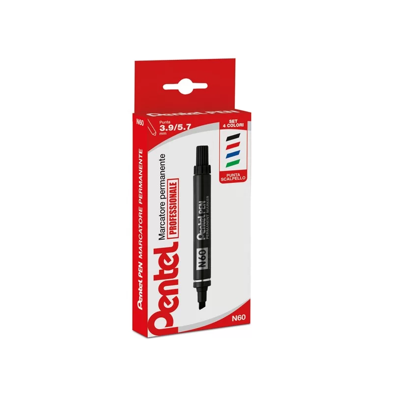 ASTUCCIO MARCATORE PENTEL PEN N60 4 COLORI P.SCALPELLO