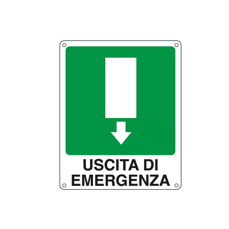 CARTELLO ALLUMINIO 25x31cm 'USCITA DI EMERGENZA'