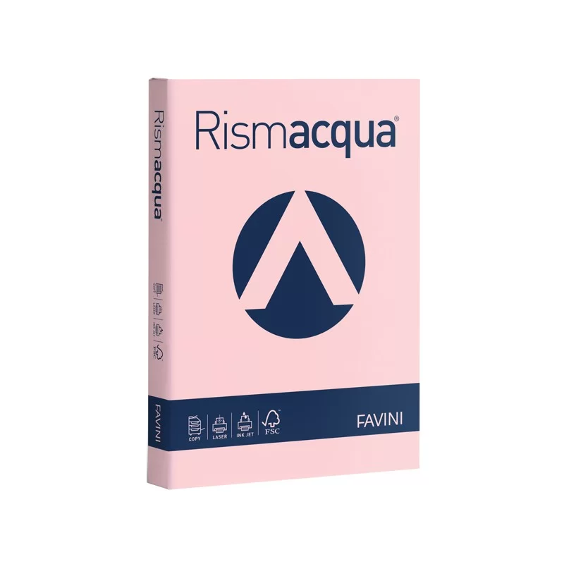 Carta RISMACQUA STANDARD A4 90gr 300fg rosa 10 Favini