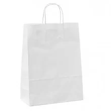 25 shoppers carta 14x9x20CM bianco neutro cordino