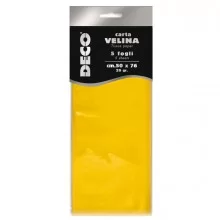 Busta 5 fogli carta velina 20gr 50x76cm giallo DECO