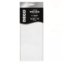 Busta 5 fogli carta velina 20gr 50x76cm bianco perlescente DECO