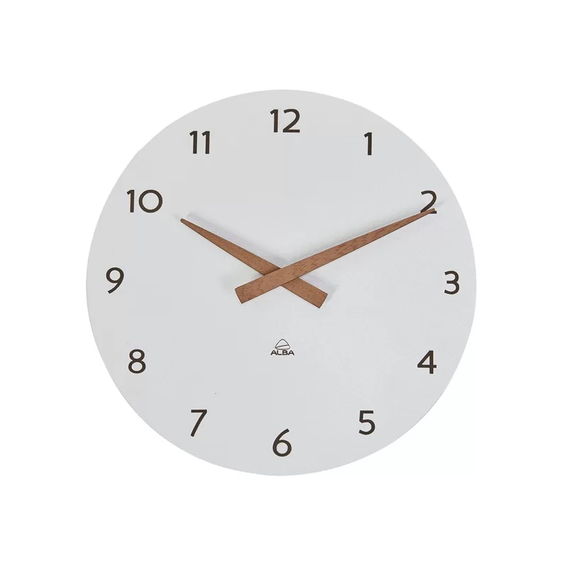 Orologio da parete Ø30cm bianco/legno HorMilena Alba