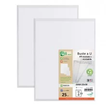 Conf 25 Buste a U in PP riciclato 22x30cm GAIA Sei rota