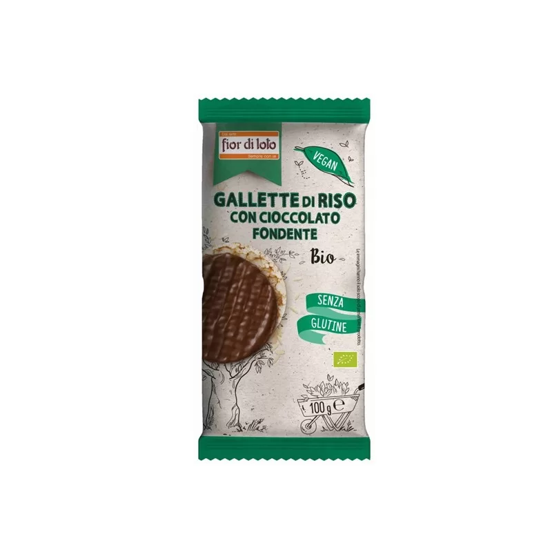 Gallette di riso con cioccolato fondente 100gr Fior di Loto -stagionale (Conf.12)