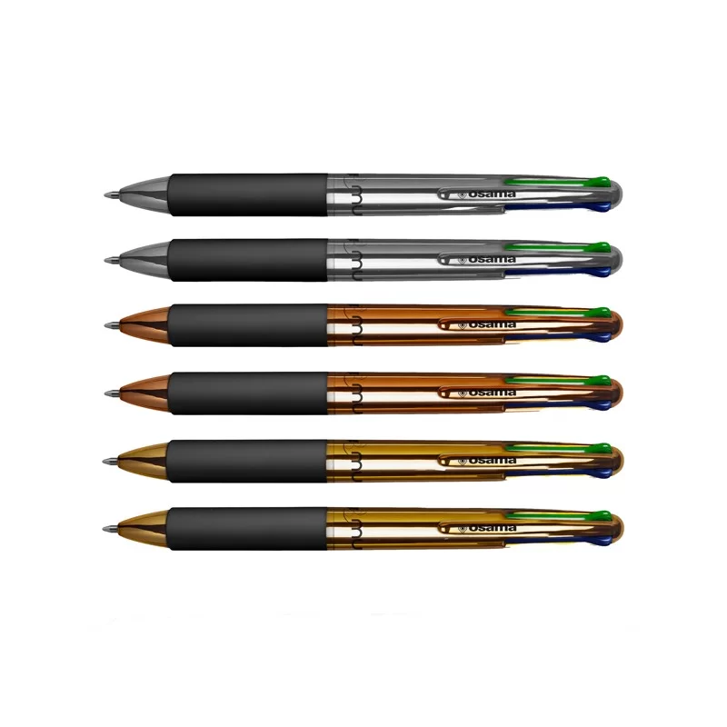 Astuccio 6 penne sfera 4 colori Multi 1,0mm Chrome Osama