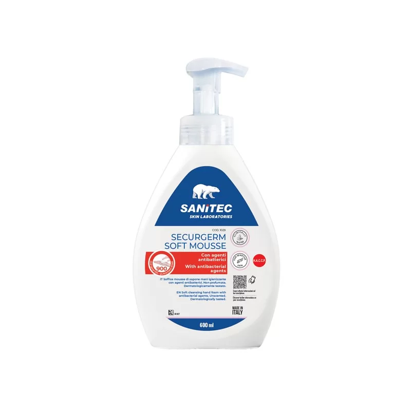 Sapone in mousse 600ml con antibatterico Securgerm Sanitec