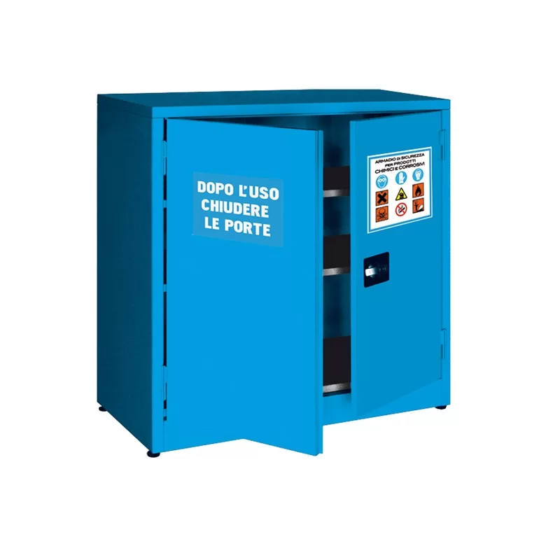 Armadio di sicurezza per liquidi chimici 107,5x50x110cm blu