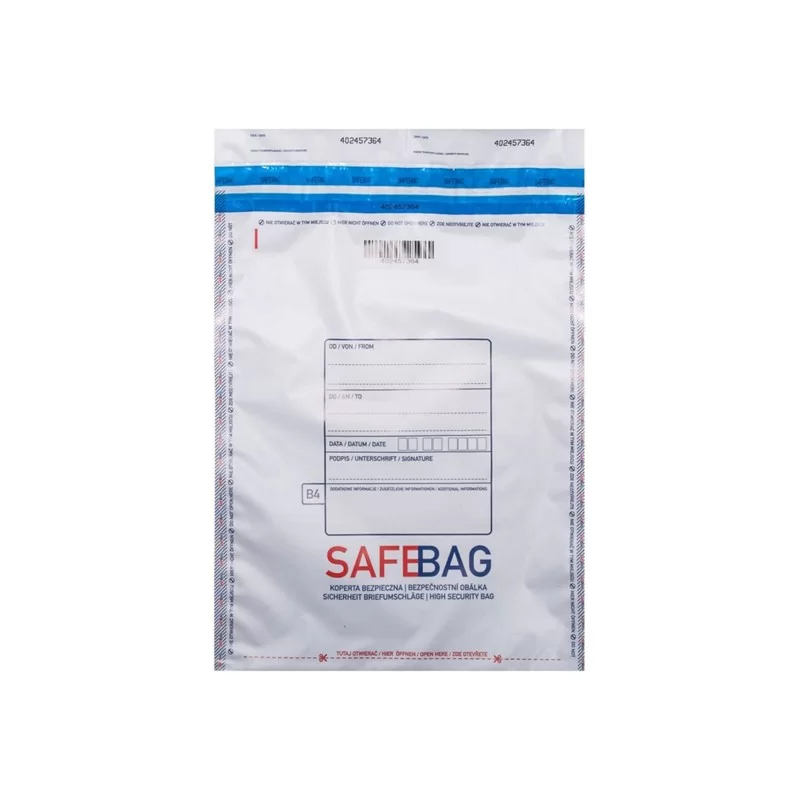 100 Sacchetti di sicurezza bianchi Safe Bag per corrieri K70 14,4x24+4cm