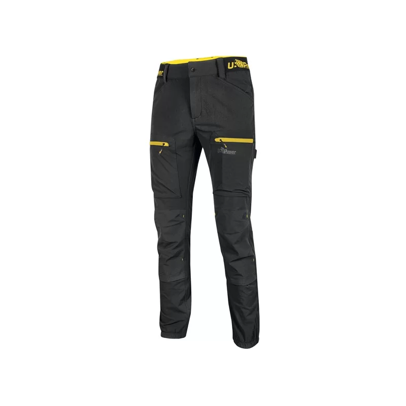 Pantalone Horizon Tg. L nero-giallo U-power